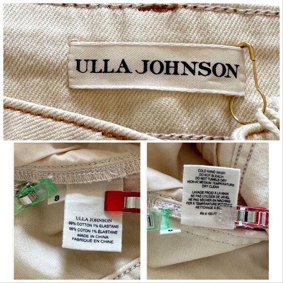 Ulla Johnson Brodie Jeans, Cream, Size 8, New with tag, MSRP $395 - Picture 7 of 16